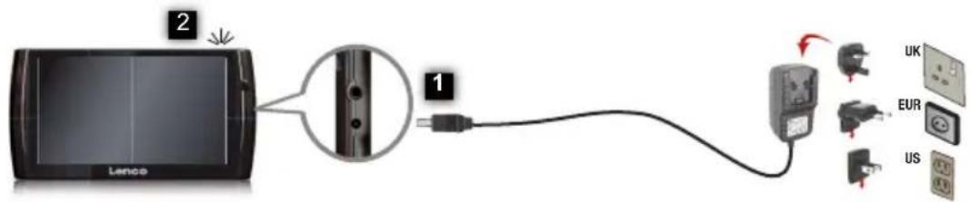 LENCO TAB701 - Charging the Battery - 1