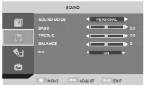 TOKAI LTL 1406 CK - OPTIONS DU MENU AUDIO (SON) - 1