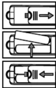 CHANGHONG EF22F718 - Installer les piles dans la télécommande - 1