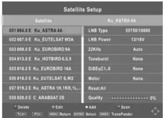 CHANGHONG EF24F898S - Réglage satellite - 2