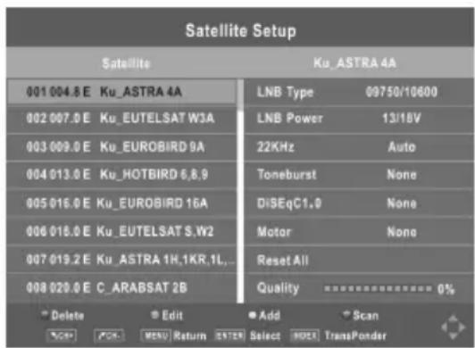 CHANGHONG EF32F868S - Réglage satellite - 2