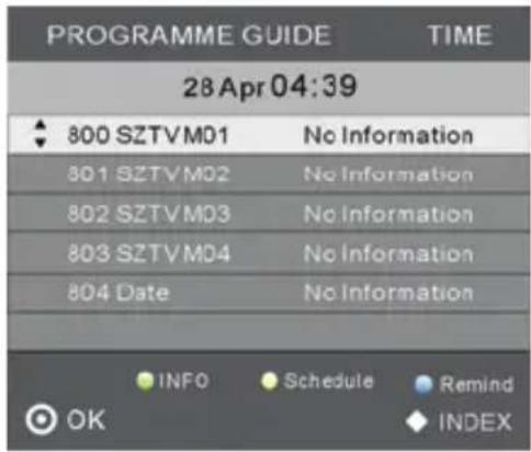 Odys Mono X26 - EPG Menu (Elektronischer Programmführer). - 1