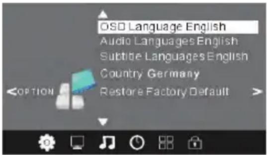 Odys Mono X26 - Optionen Menu - 1
