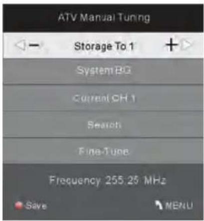 Odys Mono X26 - 3).ATV Manual tuning : - 1