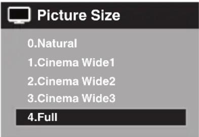 SANSUI SLED3900 - Selecting the picture size - 1