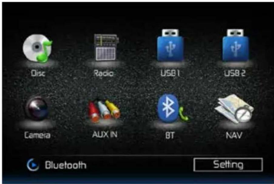 AUDIOVOX VME 9415 - Source Menu - 1