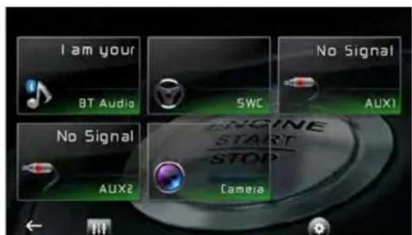 AUDIOVOX VXE 3010 - Auswahlen einer Audio-/Videoquelle, der Bluetooth®- Funktion, der Lenkradsteuerung oder der Rückfahrkamera - 3