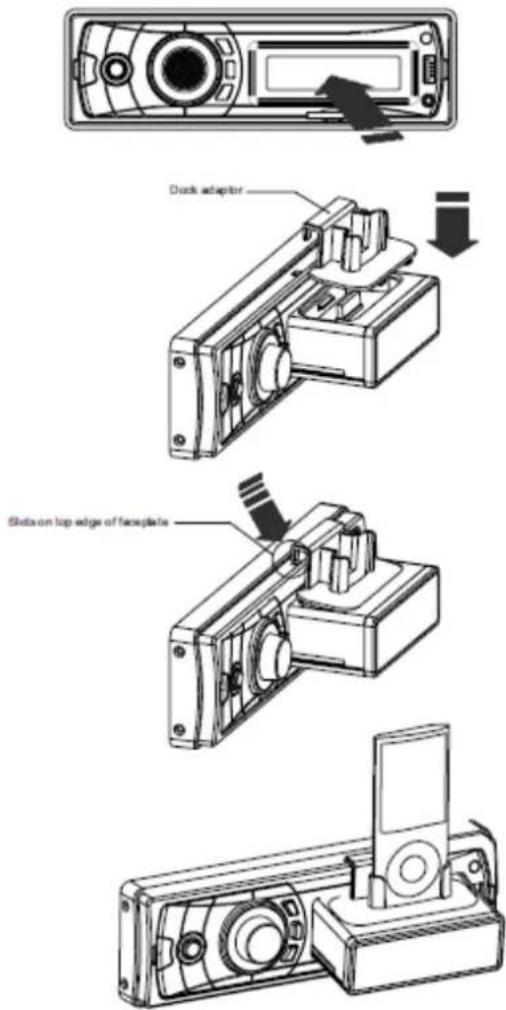 TOKAI LAR302 - Veuillez installer l'adaptateur approprié à votre iPod® de la manière suivante : - 1