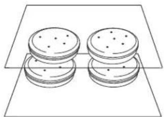 MAYTAG MMW7730DS - Rack positions and pan placement for layer cakes in 30" (76.2 cm) Convection and Non-Convection ovens - 2