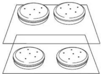 MAYTAG MMW7730DS - Rack positions and pan placement for layer cakes in 30" (76.2 cm) Convection and Non-Convection ovens - 1