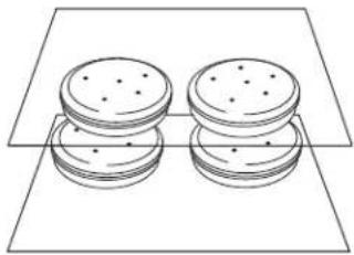 MAYTAG MMW7730DE - Rack positions and pan placement for layer cakes in 27" (68.6 cm) Convection and Non-Convection ovens - 1
