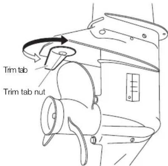 Tohatsu MWX50D2 EverRun - Adjustment of trim tab angle - 1