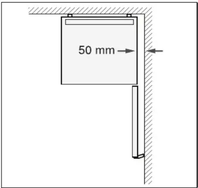 BOSCH KDV29VW30N - Distancia respecto a la pared - 1