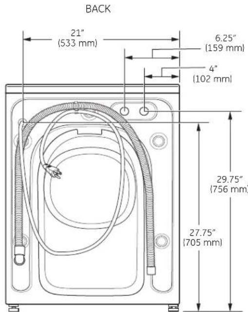 GE WCVH4800KWW - CONTRACTOR DIMENSIONS - 1