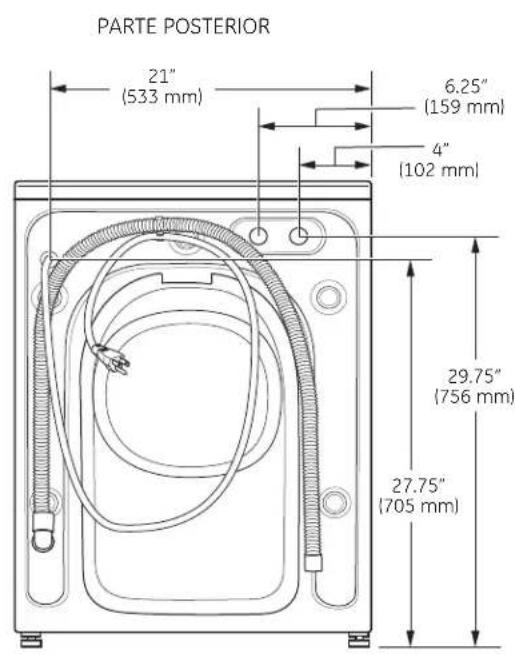 GE WCVH4800KWW - DIMENSIONES DE LOS CONTRATISTAS - 1