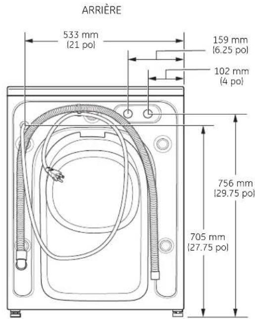 GE WCVH4800KWW - Dimensions de l'entrepreneur - 1