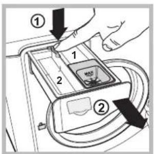 HOTPOINT Aqualtis AQ83F 497 - Reinigung der Waschmittelschublade - 1