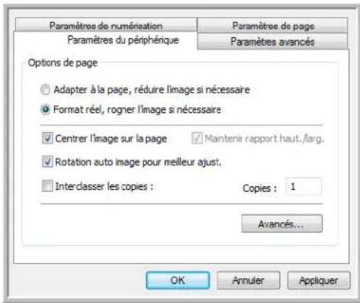 XEROX Documate 7600 - Onglet Paramètres du périphérique - 1