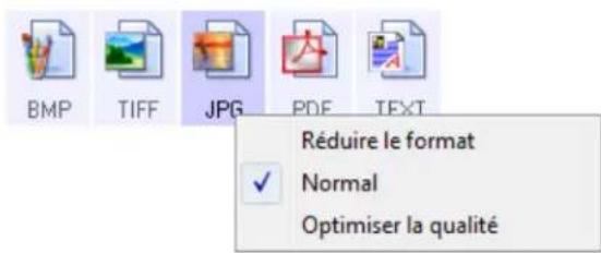 XEROX Documate 7600 - Pour selectionner la taille d'un fichier JPEG ou PDF : - 1