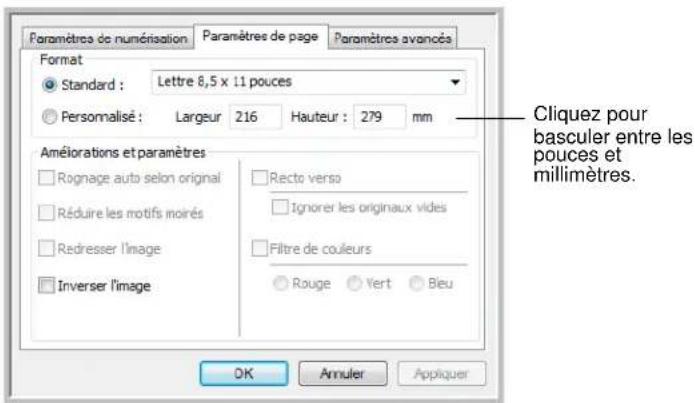XEROX Documate 7600 - Onglet Paramètres de page - 1