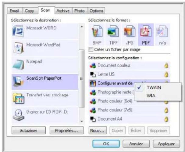 XEROX Documate 7600 - Ouverture de l'interface TWAIN à partir de One Touch - 1
