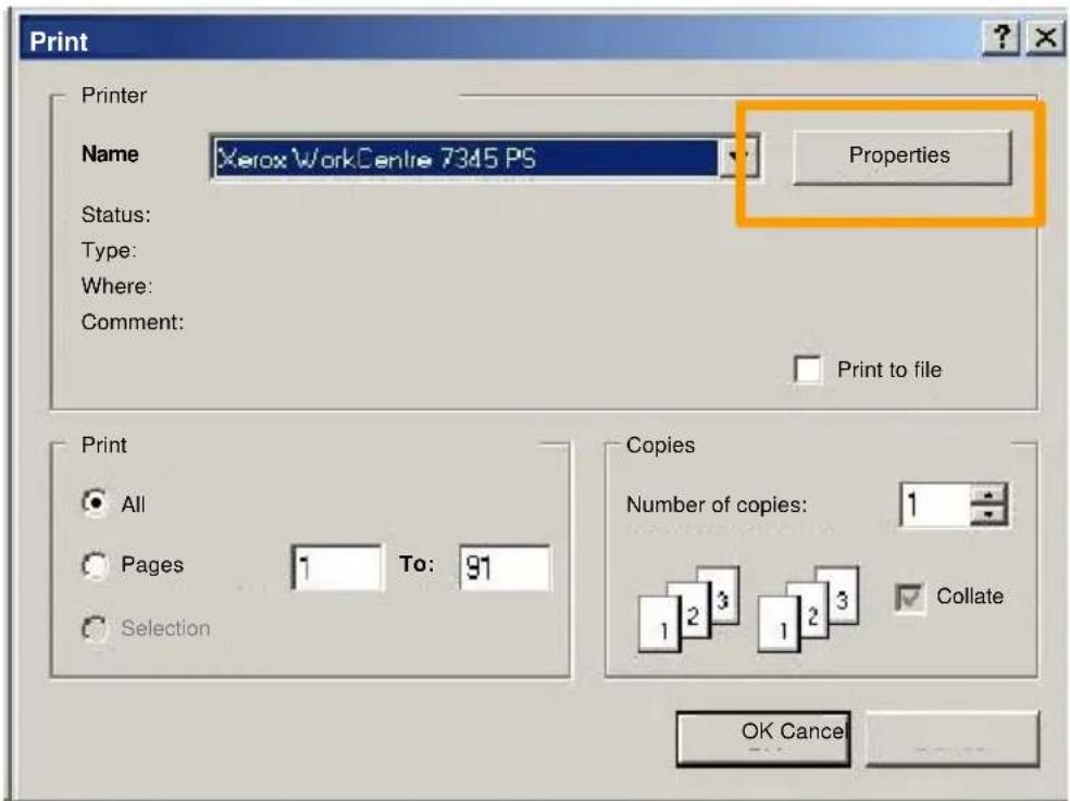 XEROX WorkCentre 7346V AZ - Open the Print Driver - 1