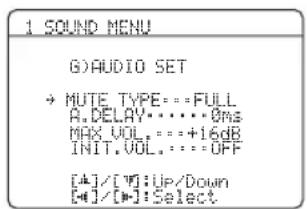 YAMAHA RXV563 - Audio-Einstellungen G>AUDIO SET - 1
