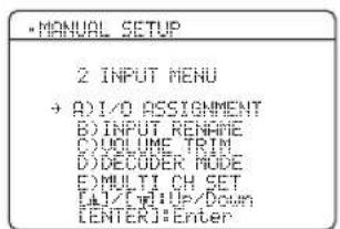 YAMAHA RXV563 - INPUT MENU - 1