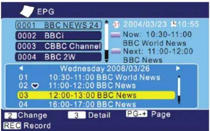 XORO HRT 5000 - The programming from EPG - 1