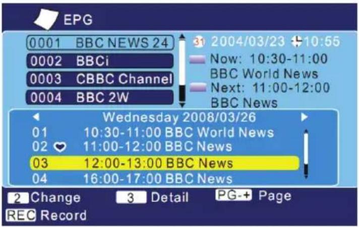 XORO HRT 5000 - Programmation depuis l'EPG - 1