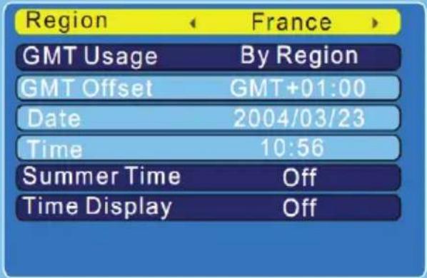 XORO HRT 5000 - Region and time - 1