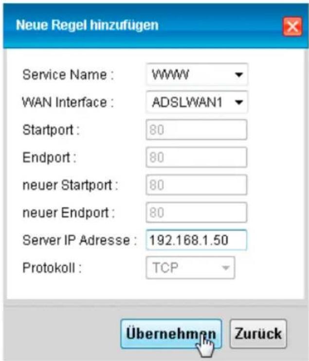 ZYXEL P661HNUI - NAT/Port-Weiterleitung - 2