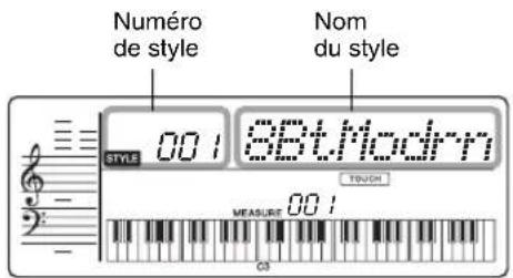 YAMAHA PSRE333 - Selection d'un rythme pour le style - 1
