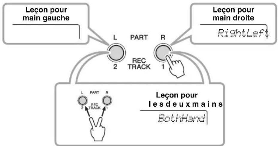 YAMAHA PSRE333 - Sélectionnez la partie sur laquelle vous voulez vous entrainer. - 1