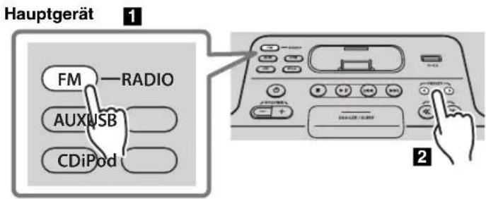 YAMAHA TSX132B - Aufrufen von FM-Festsendern - 1