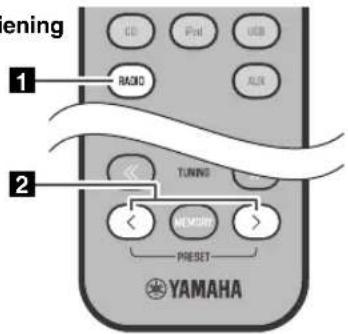 YAMAHA TSX132B - Voorgeprogrammeerde FM-zenders selecteren - 2