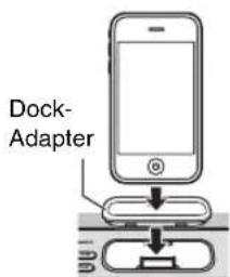YAMAHA TSX132B - Einsetzen des iPods in das iPod-Dock - 1
