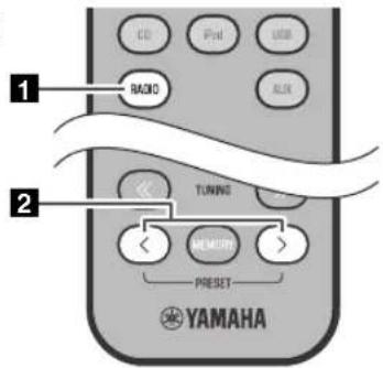 YAMAHA TSX132B - Välja Förinställda radiostationer - 2