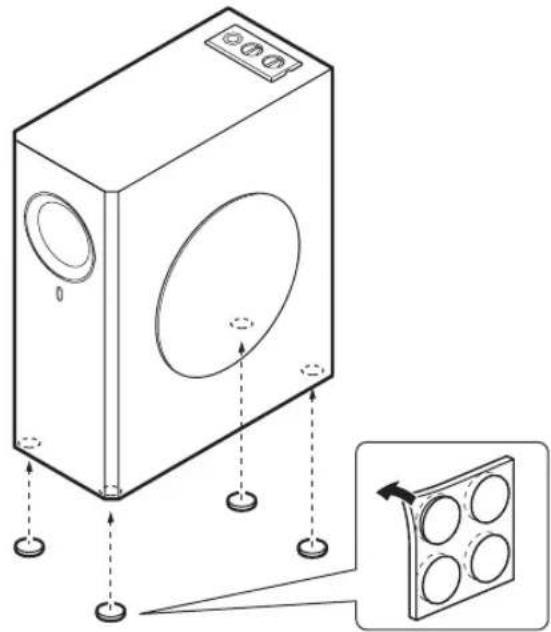 YAMAHA NSSW310 - DE ANTISLIPPLAATJES BEVESTIGEN - 1