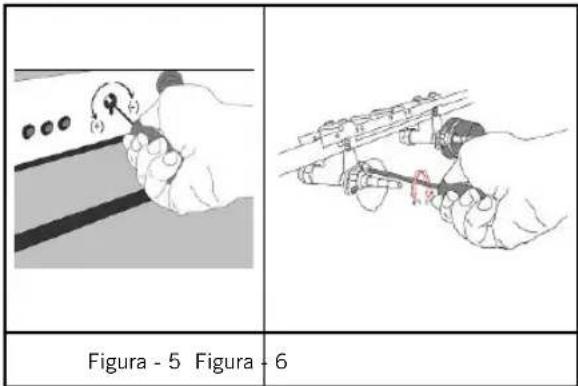 Vitrokitchen CB55BB - Ajustamento da torneira de gás de chama vermelha - 1