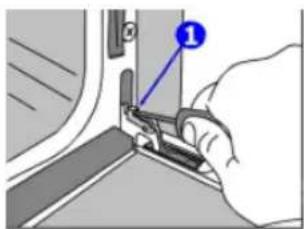 Diagram showing a hand holding a tool with a numbered label pointing to the component