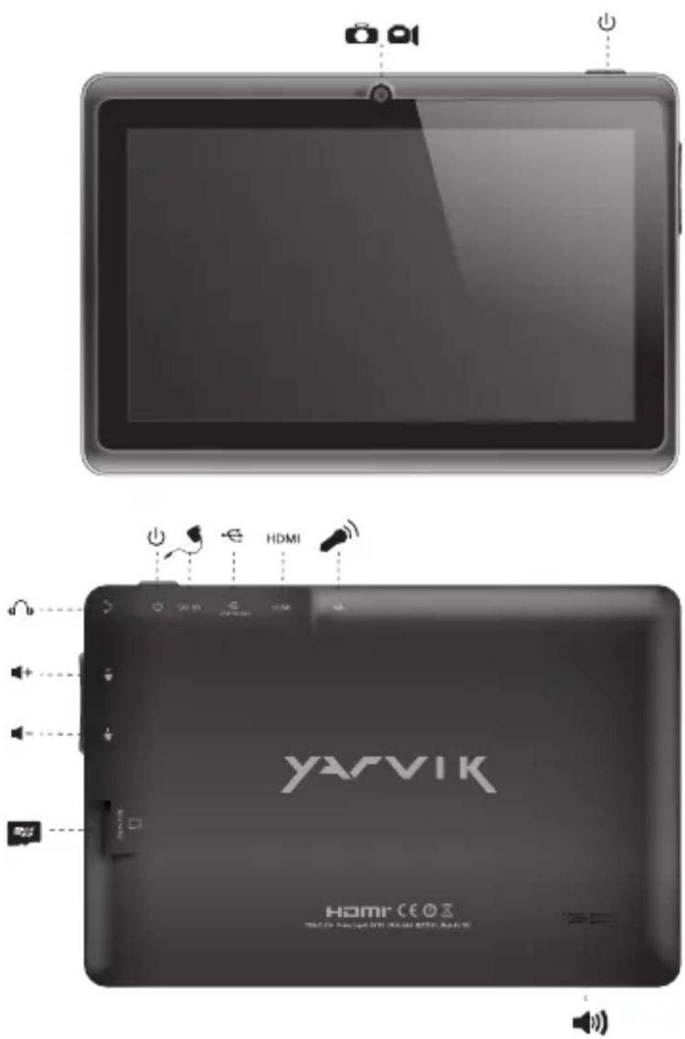 Yarvik Xenta 7c - Buttons & Connections - 1