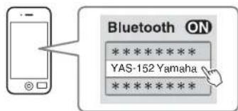 YAMAHA YAS152 - Select "YAS-152 Yamaha" in the Bluetooth device list on the device. If a passkey (PIN) is required, enter the number "0000". - 1