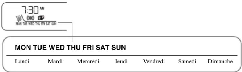 7:30 AM MON TUE WED THU FRI SAT SUN MON TUE WED THU FRI SAT SUN Lundi Mardi Mercredi Jeudi Vendredi Samedi Dimanche