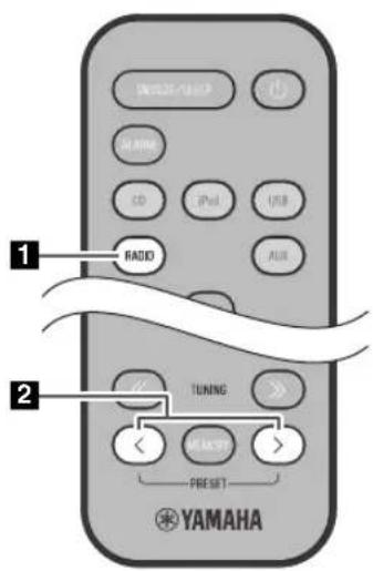 1 RADIO 2 TUNING YAMAHA PREF SET