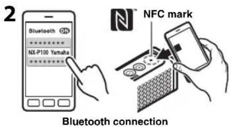 2 Bluetooth ON NXP100 Yamaha NFC mark Bluetooth connection