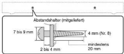 YAMAHA YAS93 - So montieren Sie das Gerät an der Wand - 2