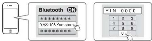 YAMAHA YAS93 - Seleccione "YAS-103 Yamaha" en la lista de dispositivos Bluetooth del dispositivo. - 1