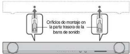 YAMAHA YAS93 - Cuelgue la barra de sonido en los tornillos. - 1