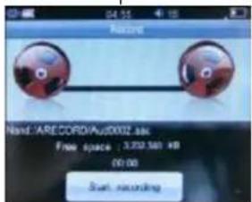 Record Nord:ARECORD/Aud0002.sdx Free space : 3.232.561 KB 00:00 Start recording